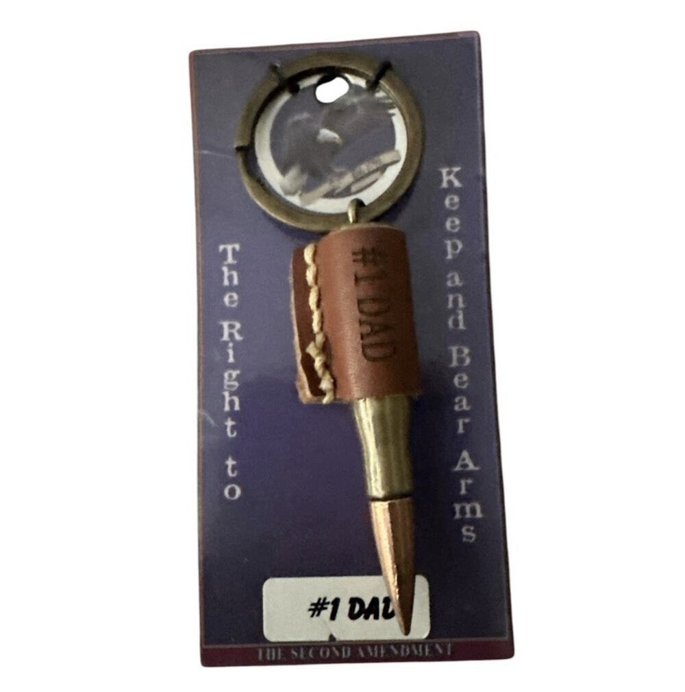 2nd Amendment Faux Rifle Bullet Keychain #1 Dad Montana Artistic Impressions